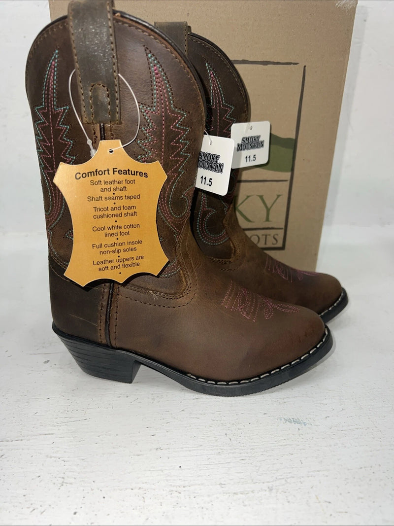 New Children’s Brown Smoky Mountain Cowboy Boots.3531C 11.5 11 1/2. 24-118