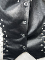 New Women’s 1849 Authentic Ranchwear Black White Western Vest XL #2929 UU-35