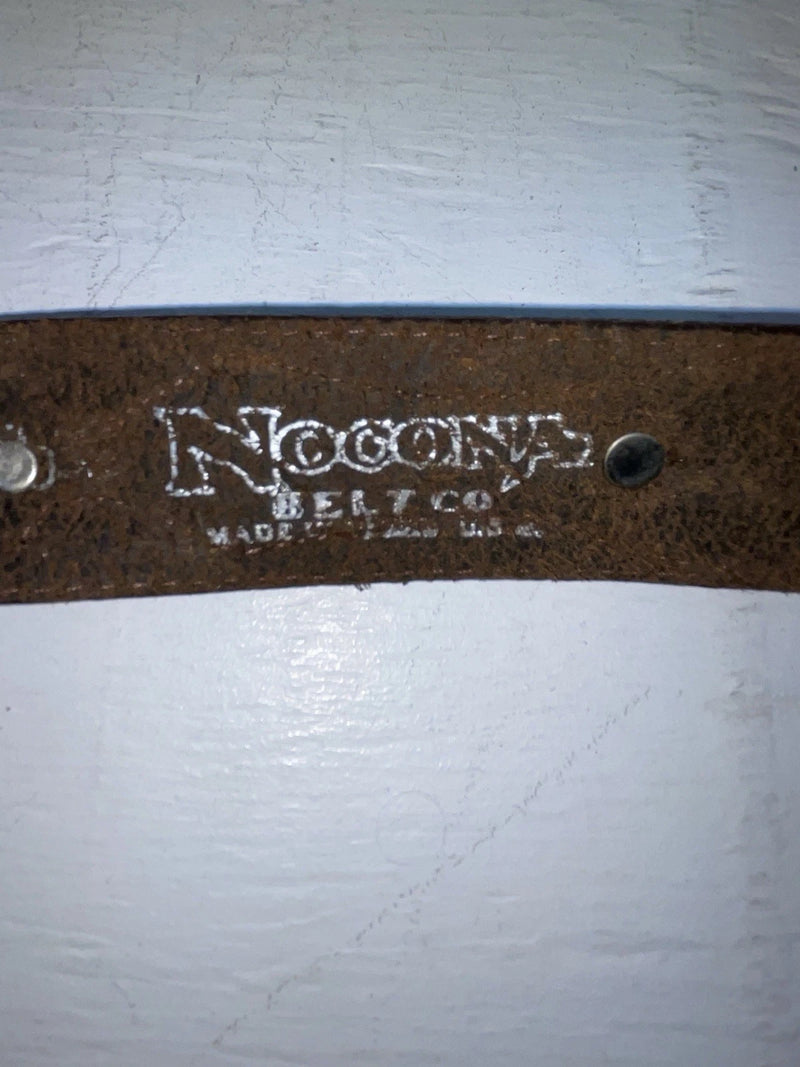 New Brown Genuine Leather Nocona Pendent And Tooled 30” Belt #1110202 JJ-27