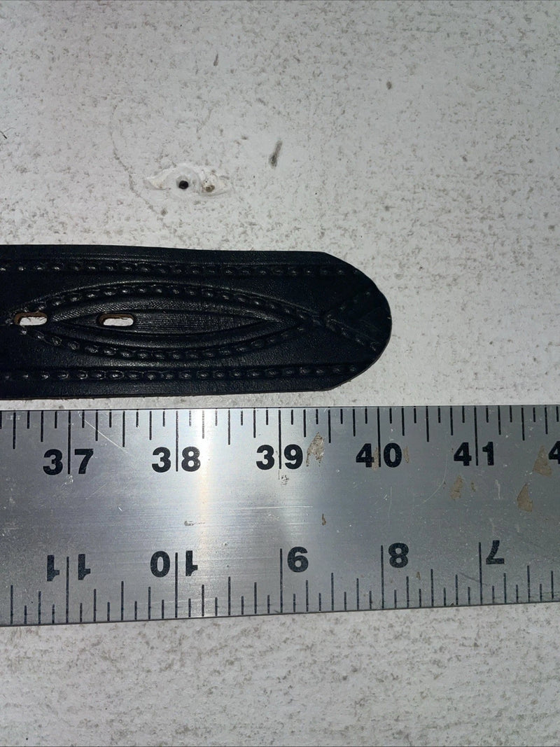 New Black Genuine Leather Tooled Belt 34” #JC608 Z-4
