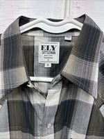 New Men’s ELY Cattleman Green Rose Design Plaid Long Sleeve Pearl Snap XL H-79