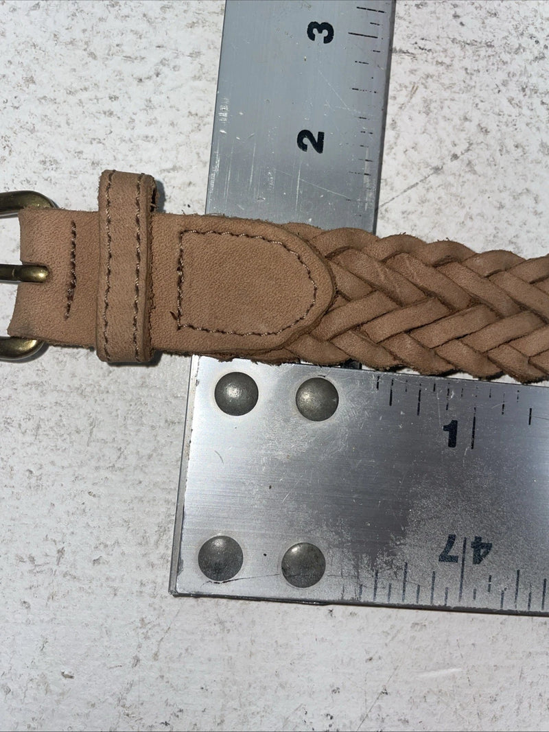 New Brown Genuine Leather Chambers Braided 35” Belt Z-11