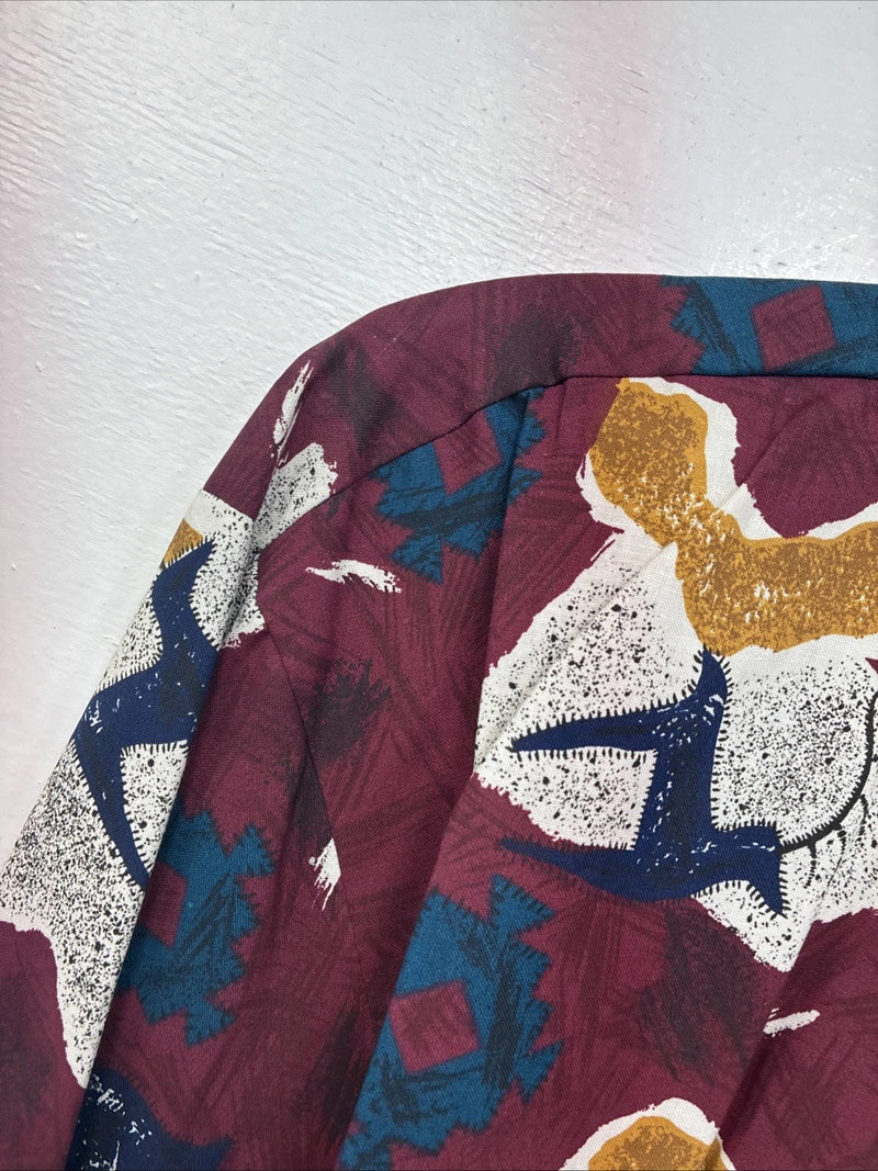 New Women’s Cowboy Threads Multicolor Design Long Sleeve Button Up Large MM-133
