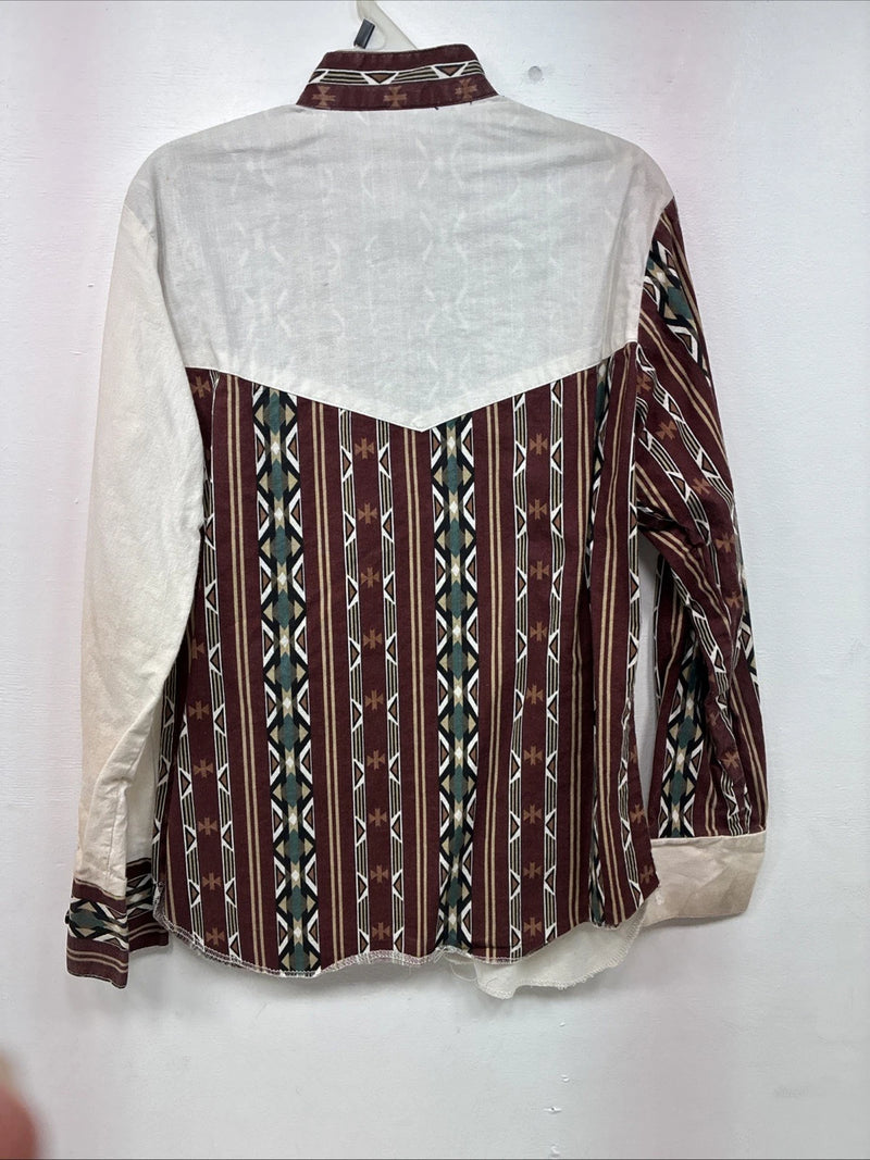 New Boys Cowboy Threads Western Design Long Sleeve Pearl Snap Size 16 DD-82