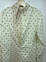 New Women’s Lady DJ Yellow Design Long Sleeve Zip Up Show Shirt Size 36 TT-129