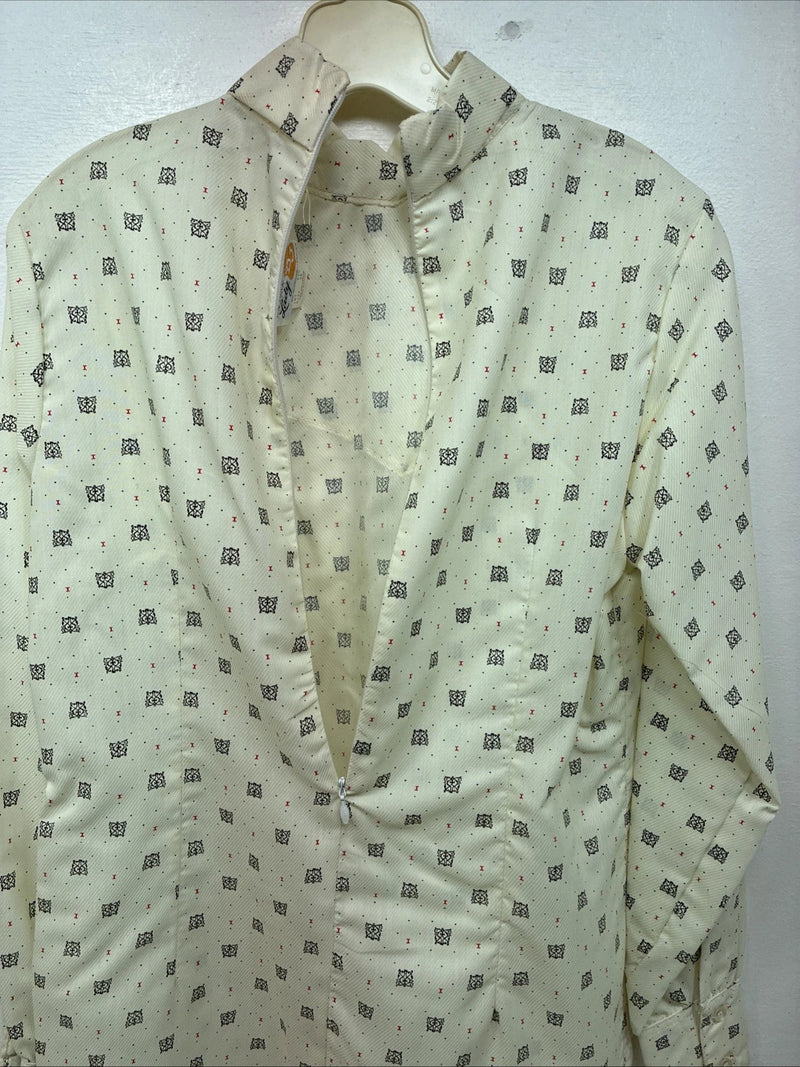 New Women’s Lady DJ Yellow Design Long Sleeve Zip Up Show Shirt Size 36 TT-129