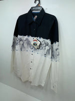 New Women’s White Black Cumberland Outfitters Long Sleeve Button Up M 3B-85