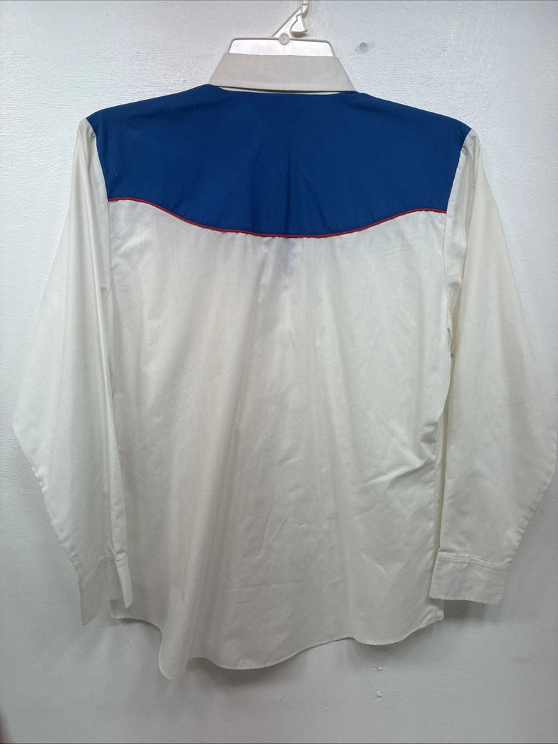 New Women’s Country Charmer White Long Sleeve Pearl Snap Medium KK-104