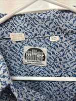 New Men’s Miller Blue Designed Long Sleeve Pearl Snap 16 X 35 Large Q-63