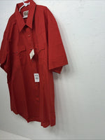 New Mens Red Pearl Snap ELY cattleman Short Sleeve Shirt 17 XL I-44