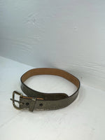New Black Genuine Leather Circle Y Gold Glitter 30” Belt #F23 JJ-45