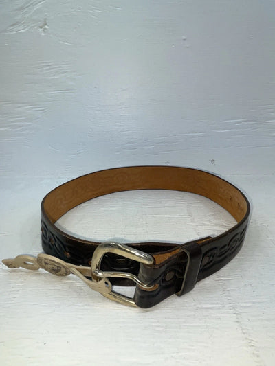 New Brown Genuine Leather Tex Tan Tooled 26” Belt #8103 NN-56