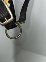 New Showman Nylon Black Halter With Genuine Leather Head Piece #6657 W-50