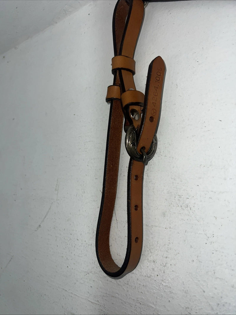 New Leather Circle Y Breast Collar With Bronze Metal Plate. 4264-1009 S-45