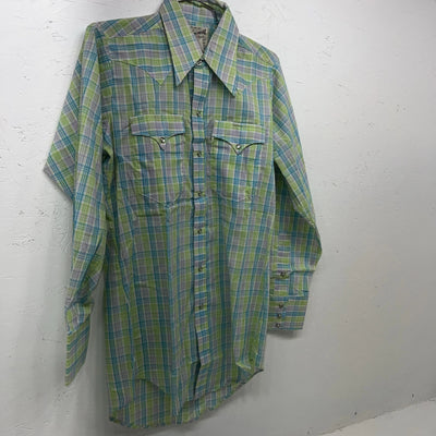New Men’s Rockmount Multi Color Long Sleeve Pearl Snap 14.5 X 32 Small A-186