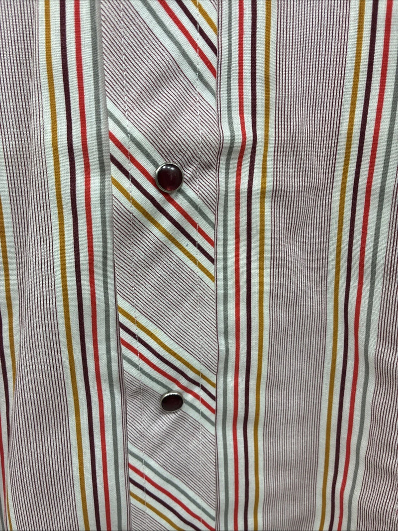 New Men’s Tem Tex Pink Stripe Long Sleeve Pearl Snap 16.5 X 35 Large R-32