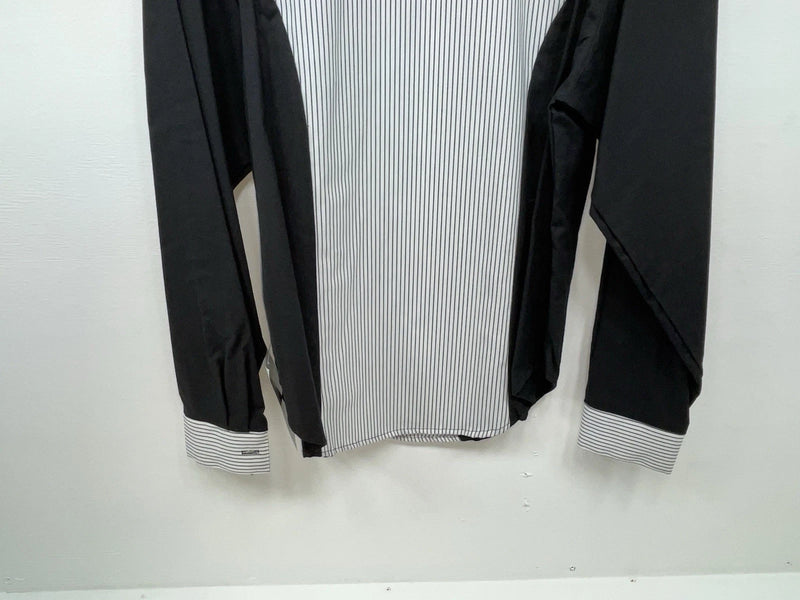 New Women’s Black White Cowboy Threads Longsl Sleeve Button Up Shirt M 3B-50
