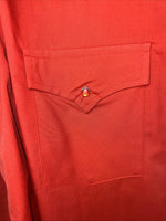New Men’s Red ELY Cattleman Long Sleeve Pearl Snap Shirt. 17x34 XL S-18