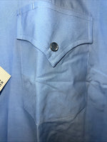 New Men’s Blue ELY Cattleman Pearl Snap Short Sleeve Shirt. 18.5 2XL P-47
