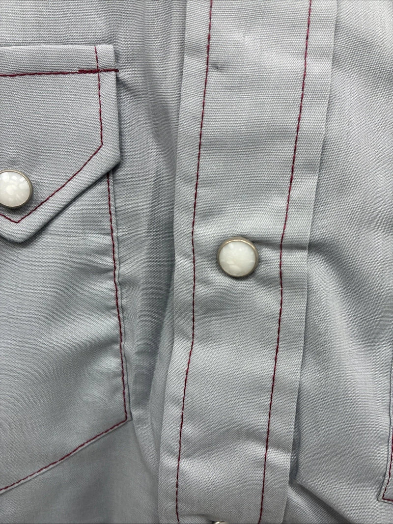 New Men’s Dee-Cee Grey Red Long Sleeve Pearl Snap 16.5 X 33 Large X-65