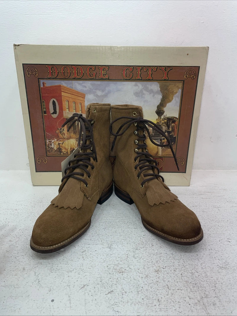New Men’s Brown Lace Up Acme Cowboy Boots. 5732 8.5 8 1/2 E W. 3-127