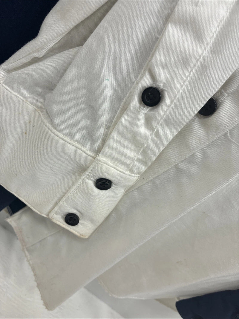 New Men’s Cowboy Threads Blue White Long Sleeve Button Up Large V-80