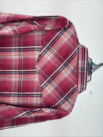 New Women’s Cumberland Pink Plaid Long Sleeve Pearl Snap XL GG-56