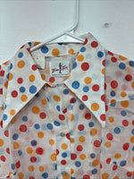 New Women’s Tem Tex Polkadot Long Sleeve Pearl Snap Size 34 LL-102