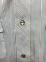 New Men’s H Bar C Multicolor Stripe Long Sleeve Pearl Snap 15.5 Medium K-95