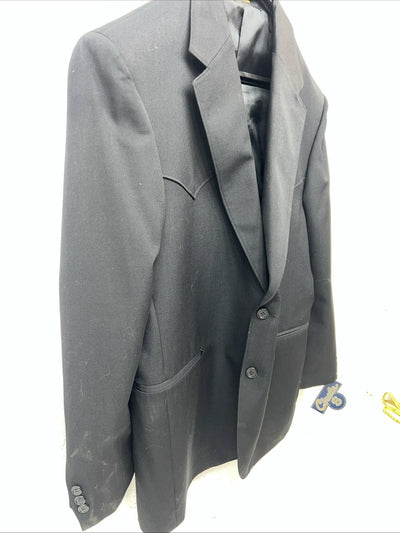 New Men’s Circle S Black Suit Jacket 44R #25832 T-600
