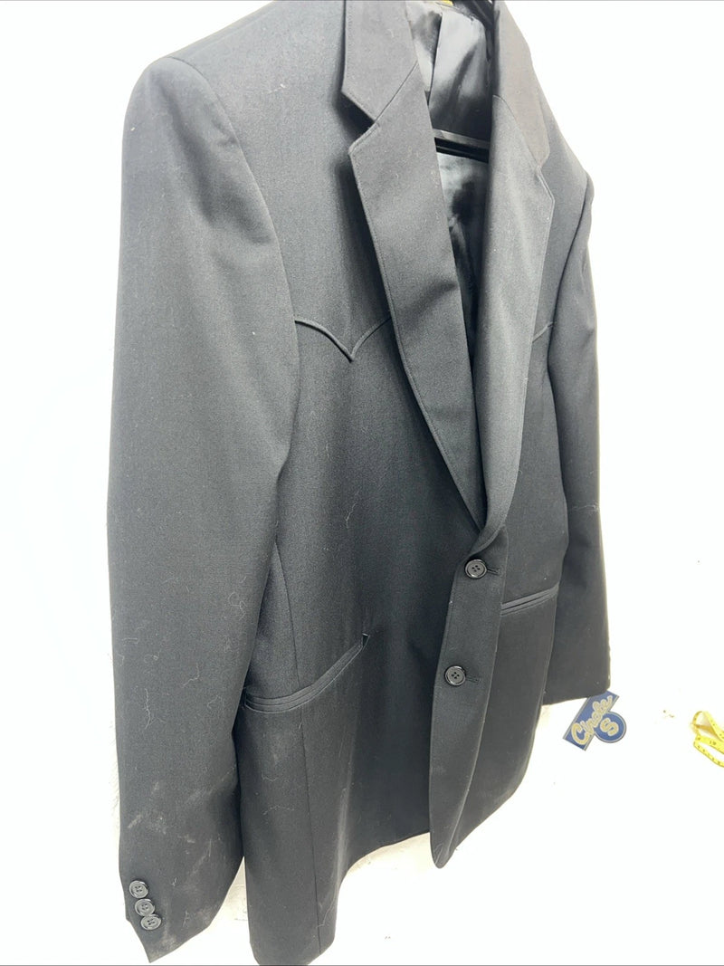 New Men’s Circle S Black Suit Jacket 44R #25832 T-600