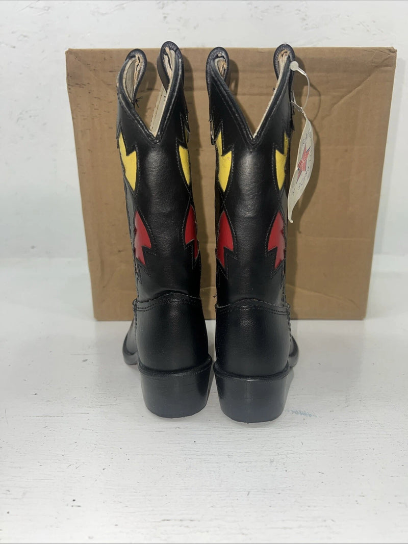 New Children’s Black Bronco Cowboy Boots. 9 D. 24-17