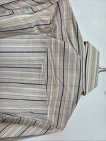 New Women’s Ranch Tan Stripe Long Sleeve Pearl Snap Size 34 MM-4