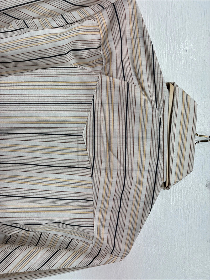 New Women’s Ranch Tan Stripe Long Sleeve Pearl Snap Size 34 MM-4