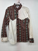 New Boys Cowboy Threads Western Design Long Sleeve Pearl Snap Size 16 DD-82