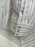 New Men’s Mesquite White Stripe Long Sleeve Pearl Snap 16 Large CC-62