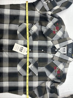New Men’s ELY Cattleman Green Rose Plaid Long Sleeve Pearl Snap Large X-72