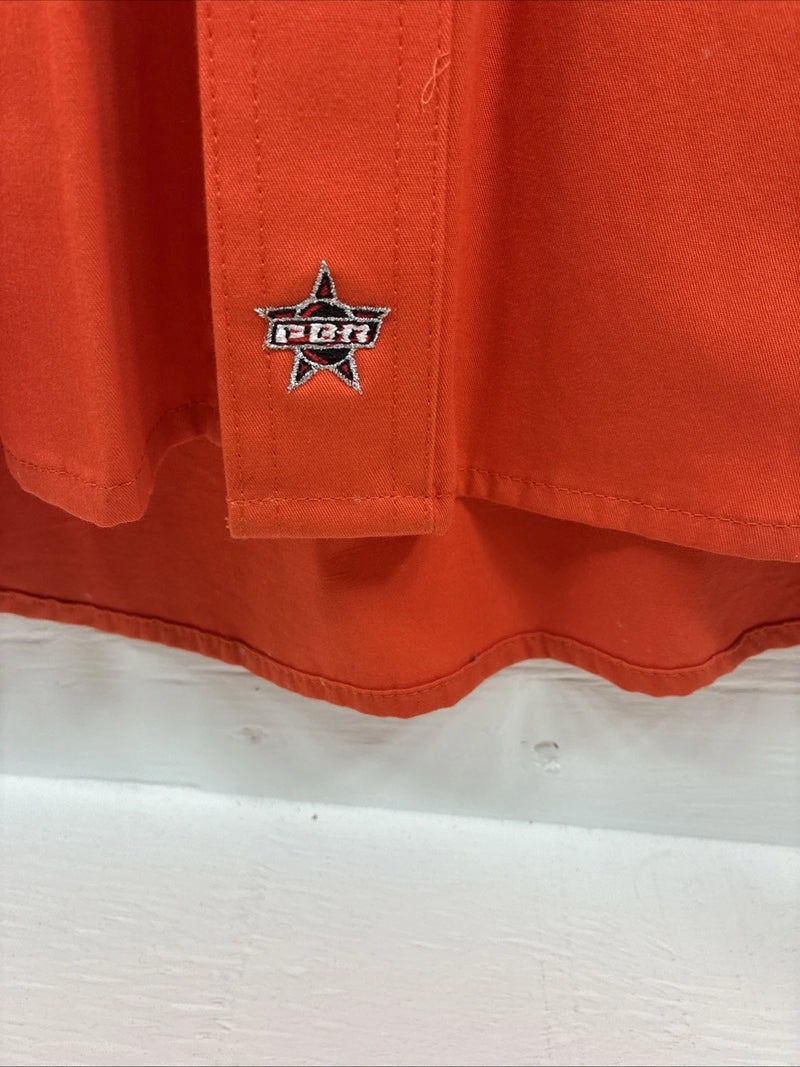 New Men’s Wrangler PBR Orange Long Sleeve Button Up 2XL F-100