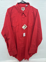 New Men’s ELY Cattleman Red Simple Long Sleeve Pearl Snap 18.5 X 35 2XL K-94