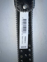 New Black Genuine Leather Blazin Roxx Blue Bling Cross S Belt #N3520401 Z-53