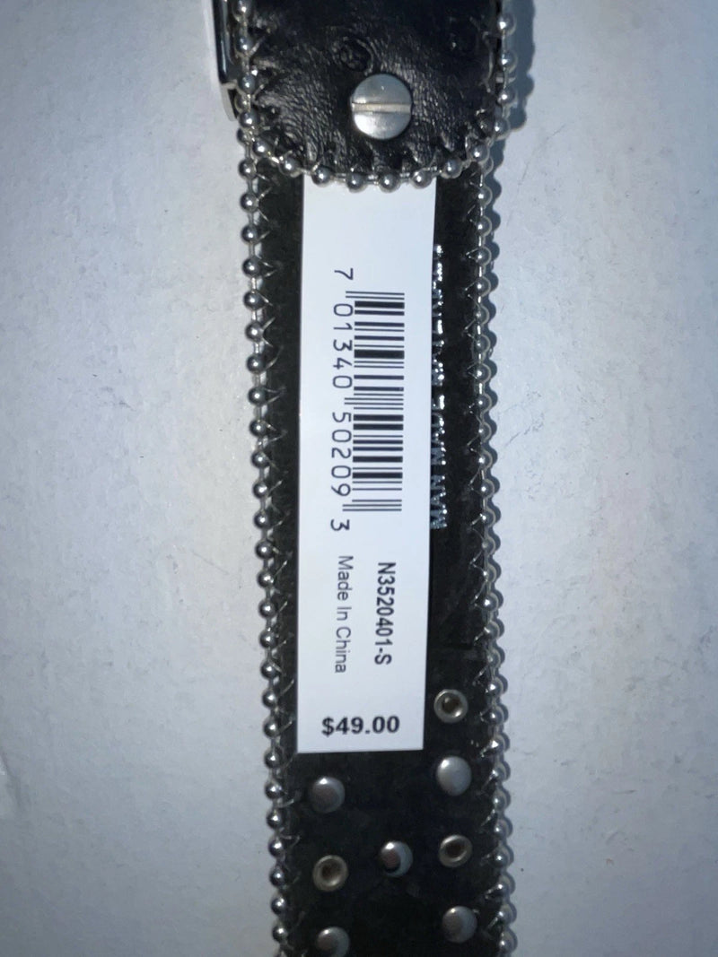 New Black Genuine Leather Blazin Roxx Blue Bling Cross S Belt #N3520401 Z-53