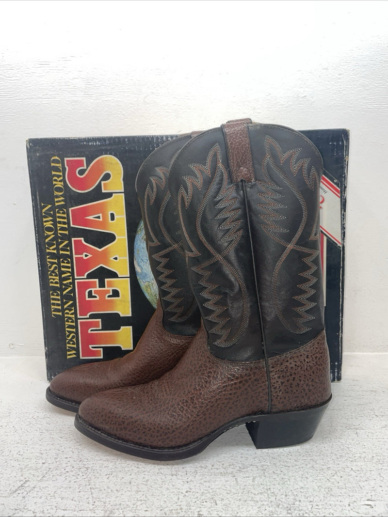 New Men’s Brown Texas Brand Cowboy Boots. M 631 6.5 6 1/2 D. 1-28