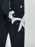 New Kids 1849 RanchWear Black Rhinestone Long Sleeve Size Medium YY-69