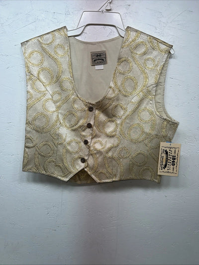 New Women’s 1849 Authentic Ranchwear Gold Show Vest XXL #3165 WW-38
