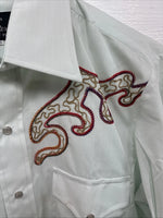 New Men’s Champion Western Mint Green Long Sleeve Pearl Snap 15 Medium M-62