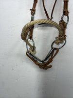New Star Rider Leather Headstall Rope Nose Band W Bit #6501 U-32
