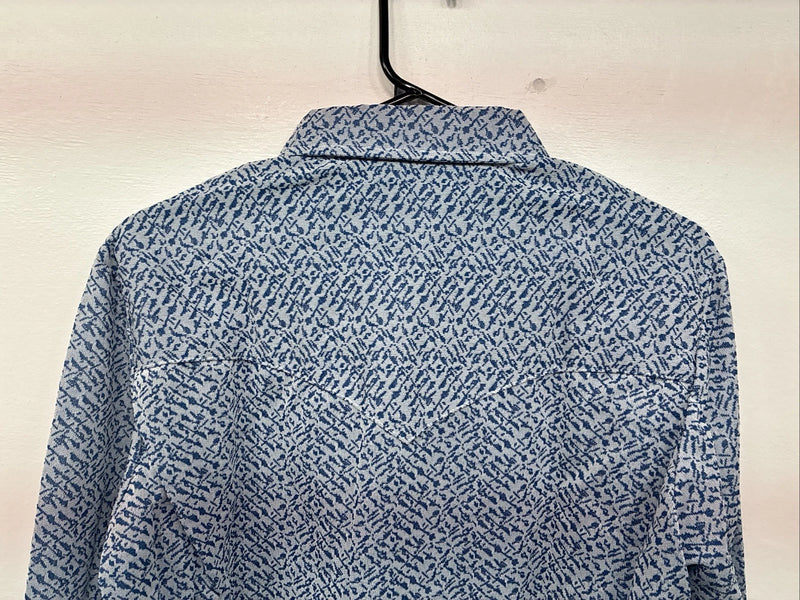 New Men’s Miller Blue Deigned Long Sleeve Pearl Snap 15.5 Medium II-102