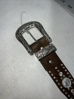New Nocona Brown Fur Genuine Leather Belt Small #N3441002 W-18