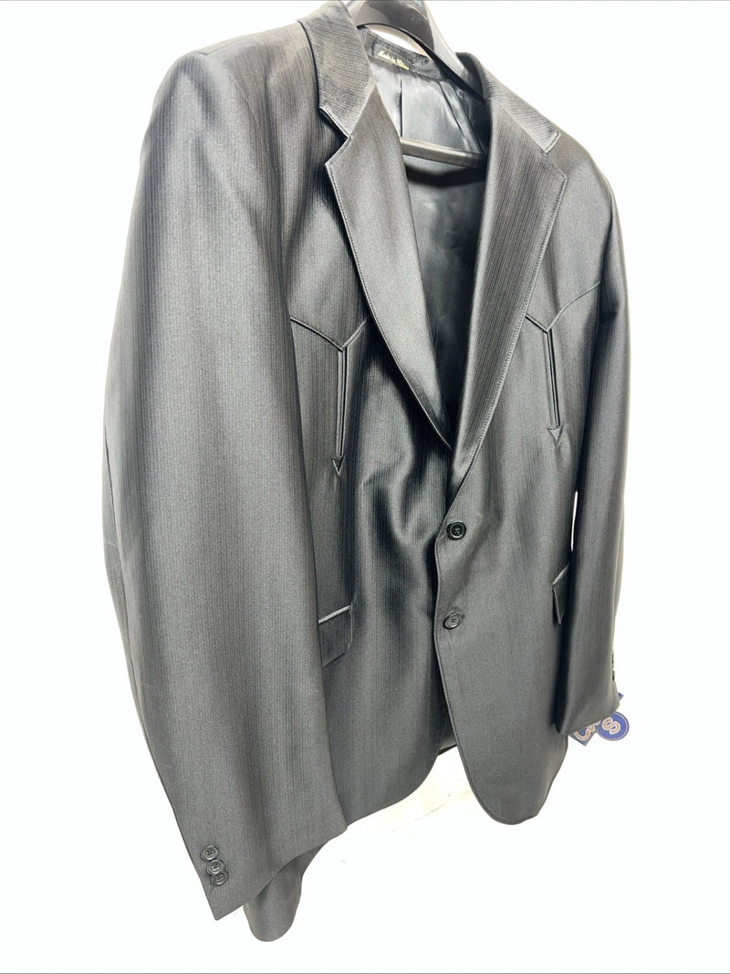 New Men’s Black Circle S Long Suit Coat 46L #CC5091 WW-58