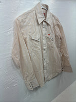New Kids ELY Plains Tan Stripe Long Sleeve Pearl Snap Size 16 CC-115